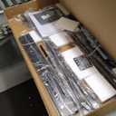 Headboard for King Size Bed with LED Lights, Upholstered Vertical Channel Tufting Head Boards, Linen Fabric Bed Headboard Only, Study & Comfortable, Ideal for Bedroom, Dorm, Guest Room, Grey (Gray)