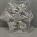 Nuanchu 25 Inches Metal LED Snowflake Lights Large Christmas Battery Operated Lights Outdoor Decor Lighted Hanging Ornament Set Hanging Ornament for Window Indoor Yard Winter Home Decor(1 Pcs)