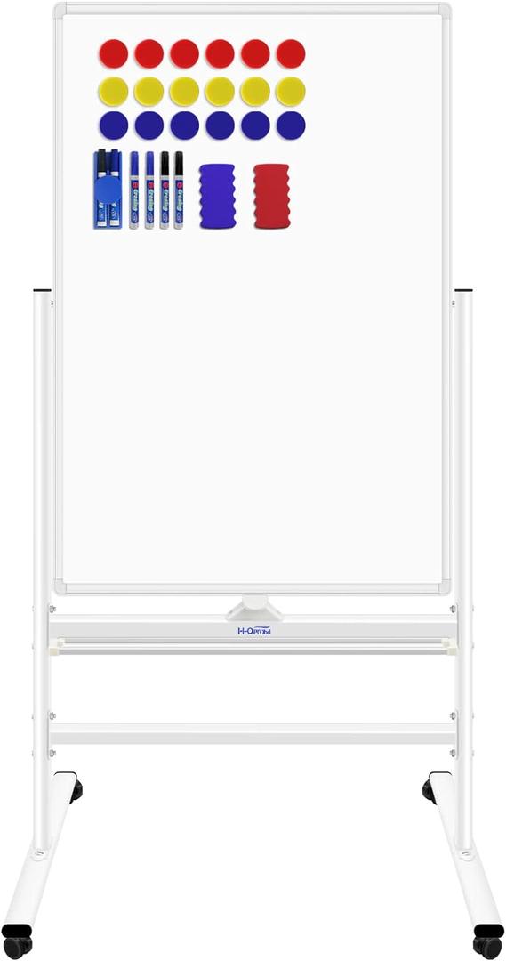 H-Qprobd Magnetic Whiteboard Mobile Dry Erase Board with Stand 40"x28" Double Side Rolling Whiteboards on Wheels for Home, Office & School H-Qprobd Magnetic Whiteboard Mobile Dry Erase Board with Stand 40"x28" Double Side Rolling Whiteboards on Wheels for Home, Office & School