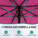 AreShark 10 FT Outdoor Patio Umbrella, Patio Table Umbrella with Push Button Tilt and Crank, Outdoor Patio Umbrellas with 8 Fiberglass Ribs, Patio Umbrellas for Market, Garden, Pool (Rose Pink)