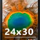 24x30 Picture Frame for Wall Display, 24x30 Black Picture Frame with Shatter Resistant Plexiglass, Stable and Sturdy 24 x 30 Poster Frame for Wall Display, Handpicked Gift Collection, 1 Pack
