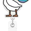 Funny Goose Pride Badge Reel, Rainbow Cape Retractable ID Holder, Cute LGBT Equality Badge Clip for Nurse, Healthcare Worker, Office Staff