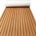KXKZREN Boat Flooring EVA Foam Decking Sheet Faux Teak Marine Mat Non-Slip Boat Carpet Self-Adhesive Flooring for Jon Boats Motorboat RV Yacht Kayak Swim Platform