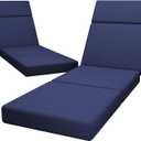 2 Pcs Chaise Lounge Cushions Outdoor, 72 x 21 x 4 Inch Lounge Chair Cushions for Outdoor Furniture - Waterproof Lounge Patio Replacement Cushion, 4In Fade-Resistant ThickPatio Chaise Lounge Cushion (Navy Blue)