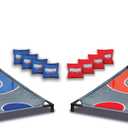 Sports Basketball Net Cornhole Board Set, Basketball & Cornhole in One, Includes 8 Red/Blue Bean Bags, Convenient Carrying Case, Tailgating Fun