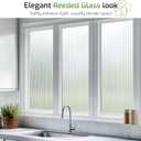 LUTE Reeded Glass Window Privacy Film, Frosted Glass Film, Removable 3D Decorative Decals Sun Blocking Anti UV Door Window Cover, No Glue Static Cling Vinyl for Bathroom Home Office, 23.6" x 78.5"