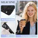 for iPhone 15 Pro Max Case with Wrist Strap Elegant Bow Ribbon Design with Adjustable Wristband Kickstand Shockproof Soft TPU Camera Protection Phone Cover for Women Girls - Black Bow