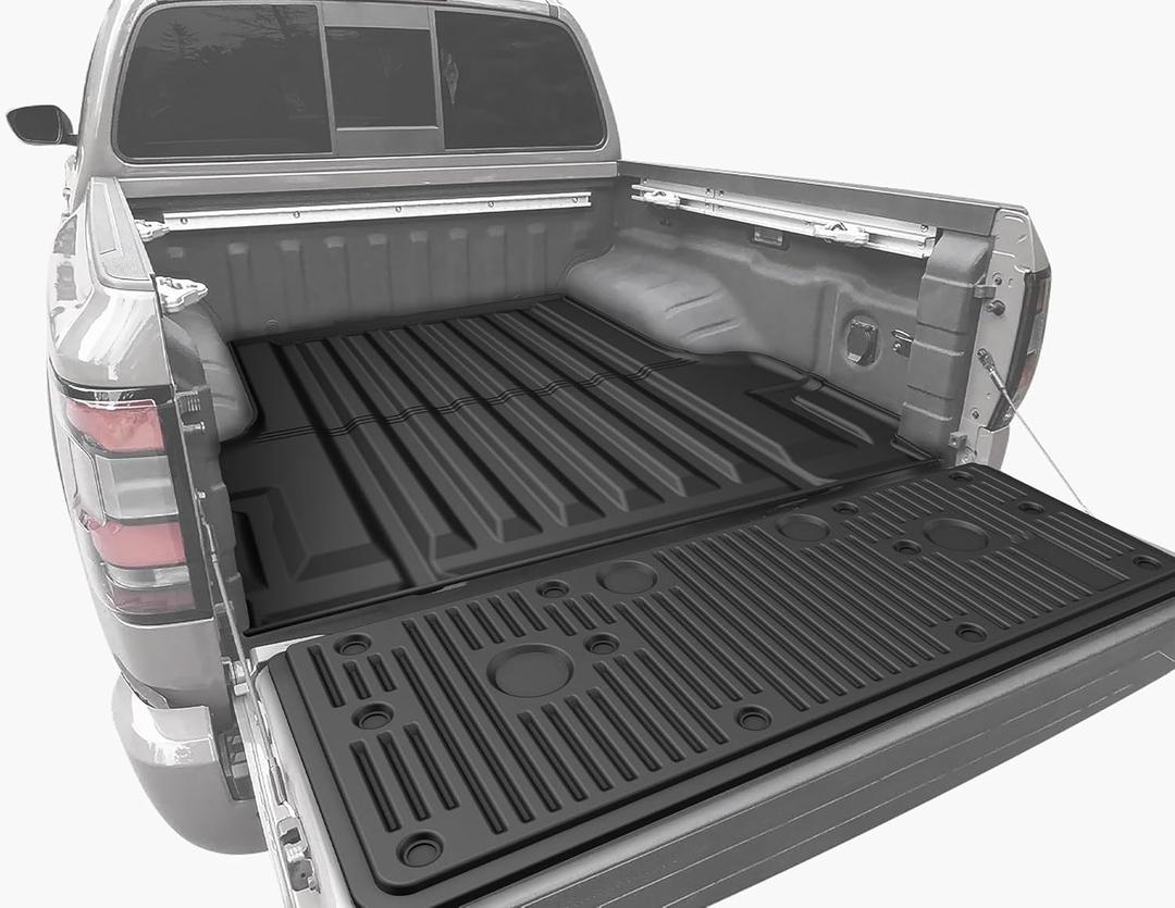 AOMSAZTO Truck Mat Compatible with Nissan Frontier 2022 2023 2024 2025 Truck Bed Mat Tailgate Liner Replacement for 2025 Frontier Accessories (5FT Bed Mat+ Circle Style Tailgate Mat)