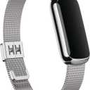 Fitbit Luxe Platinum Stainless Steel Mesh Accessory Band, Official Fitbit Product, One Size