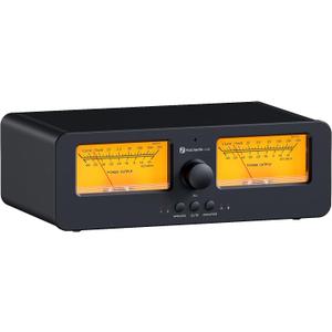 Fosi Audio LC30 VU Meter Amplifier Speaker Selector Switch Box Audio Visualizer 2 in 2 Out Vintage Switcher for High Power Stereo Class A, B, AB, D, Tube Amps Home Audio Component with Remote Control