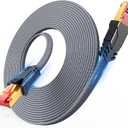 Cat 8 Ethernet Cable 100 FT,Snowkids High Speed 40Gbps,2000Mhz Braided High Duty LAN Cable,Gold Plated RJ45 Connector,S/FTP Shielded Indoor Flat 26AWG Network Cable for Modem/Router/ps-3/4/5/Gaming/PC