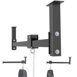 Shikoyi Heavy Bag Hanger Roller Mount 50'' Long Rail Ease Adjust for Heavy Punching Bags up to 300 LBS