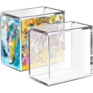 Acrylic Elite Trainer Box Case Display Stackable 1 Pack - 8 Strong Magnets, 8mm/5mm Reinforced Edges, Dust-Proof Collector Storage ETB Protector Case Compatible with Elite Trainer Boxes