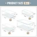 8 PACK Freezer Organizer Bins Fridge Organizers and Storage Stackable Refrigerator Organizers Bins with Side Handles Clear Storage Bins for Pantry, Under Sink, Kitchen Cabinet
