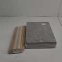 Foldable Foot Stool Ottoman, Modern Foot Rest with Bamboo X Legs & Thick Foam Cushion, Folding Foot Stools Small Padded for Bedroom Living Room, Makeup Vanity Stool Chair (Natural - Grey)