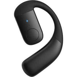 Xmenha Single Bluetooth Phone Earpiece Earbud One Ear Piece Open Ear Bud Air Bone Conduction Earbud Earless Out of Ear Headphones Bluetooth Wireless Headsets with Microphone Earhook for Work, Black