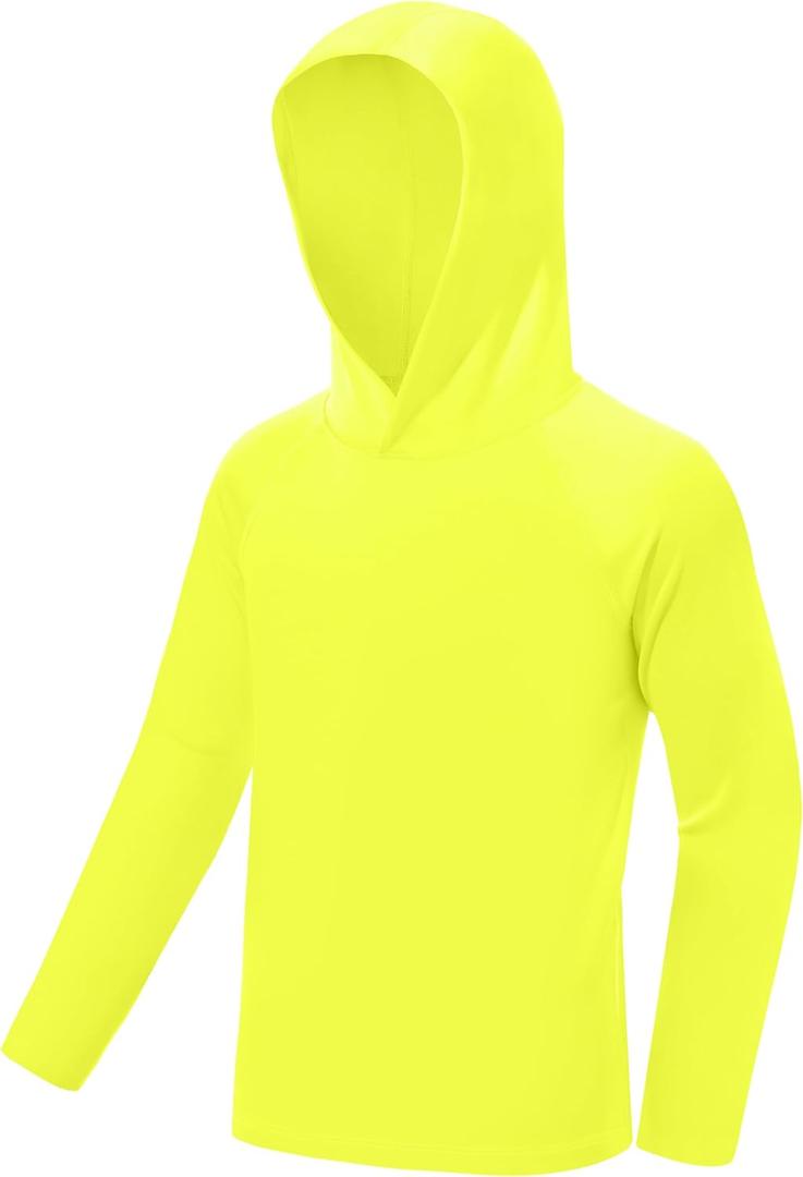 Boys Hooded Long Sleeve Rash Guard Swim Shirt, Youth Kids UPF 50+ Fishing Shirt, Sun Protection Hiking Beach Hoodie, 3T
