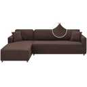 XINEAGE Sectional Couch Cover High Stretch L Shaped Sofa Cover 2 Pieces Non Slip Slipcover with Chaise Furniture Protector with 2 Pillowcases for Pets & Dogs (3 Seat Sofa + 2 Seat Chaise, Coffee)
