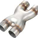 LCGP Universal 2.5" In/Out Crossover X Pipe 12" Length Stainless Steel Exhaust Pipe