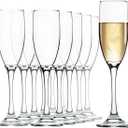 UMEIED Champagne Flutes Set of 12, 6 Oz Premium Champagne Glasses for Parties, Weddings, Classic Stemmed Glass, Crystal Clear