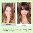 NAYOO Clip in Bangs Human Hair Medium Brown Wispy Bangs with Temples Fringe Hairpiece Natural Looking Curved Fake Bangs Hair Extensions for Women