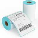 FungLam 2 Rolls 4x6 Direct Thermal Printer Labels 500 Shipping Labels Compatible with Zebra, Rollo Label Printer, Peforated Postage Thermal Labels, Permanent Adhesive, 250 Labels/Roll