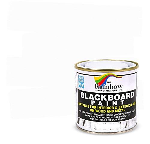 Chalkboard Blackboard Paint - Brush on Wood, Metal, Glass, Wall, Plaster Boards Sign, Frame or Any Surface. Use with Chalk Pen Wet Erase, Non-Toxic - Matte Finish [White] - (8.5oz Cover 32 sf)