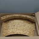 Yeaqee 4 Pcs Water Hyacinth Letter Tray Stackable Natural Woven Paper Organizer A4 File Storage Basket Letter Size Desk Documents Tray Magazine Holder for Office Paper Organizer and Storage