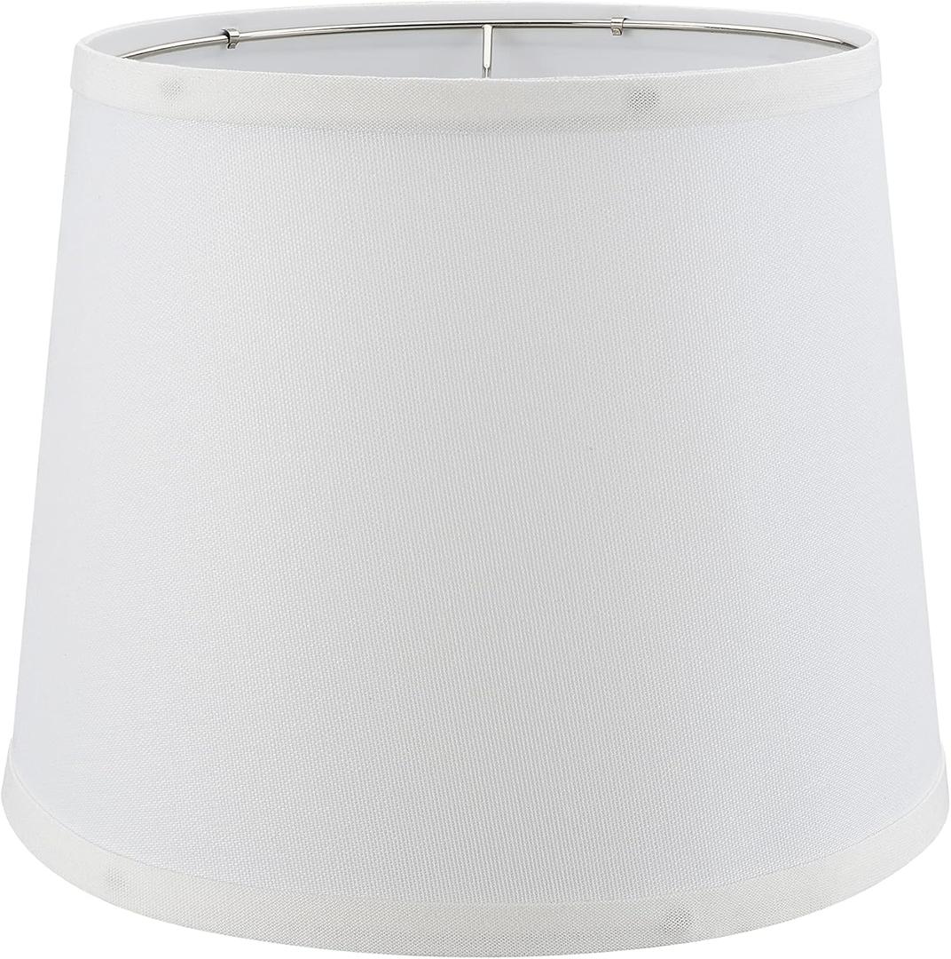 Aspen Creative 38007, Collapsible Empire Transitional Spider Shade, 9" Top x 11" Bottom x 9" Slant, White Linen
