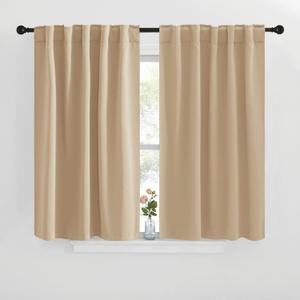 NICETOWN Window Treatment Curtains Room Darkening Drapes - (Biscotti Beige Color) 42 Width X 40 Drop Each Panel, 2 Panels Set, Curtains and Draperies for Kitchen