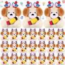 Gejoy 24 Pcs Mini Animal Plush Toy Small Cute Stuffed Animals for Party Favors Small Animal Plush Keychain Decoration, Carnival Prizes, Halloween Party Favors(Dog)