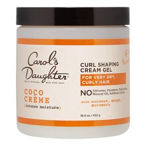 Carols Daughter Coco Creme Curl Shaping Cream Gel, with Coconut Oil, Coconut Milk, Hair Gel for Curly Hair , Silicone, Paraben and Mineral Oil Free, For Very Dry Split Ends, 16 Oz