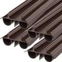 Lineshading 4 Pack Bottom Door Seal Exterior Plastic PVC 1 3/4" x 36" for Vinyl Concealed Kerf/Channel Fit Under Door Seal Strip for Weather Stripping Draft Stopper(Brown)