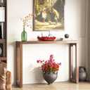 Solid Wood Console Table - Narrow Entryway Table, 47.2 Inch Sofa Tables Behind Couch, Farmhouse Console Tables for Entryway, Hallway, Living Room, Foyer, Easy Assembly - Walnut