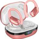 HAOYUYAN Wireless Earbuds, Sports Bluetooth Headphones, 80Hrs Playtime Ear Buds with LED Power Display, Noise Canceling Headset, IPX7 Waterproof Earphones for Workout/Running (A-Rose Gold)