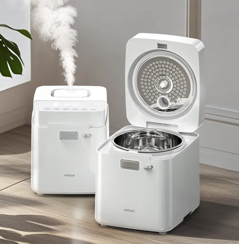 Mifasol Stainless Steel Humidifier, 3.3L/0.87Gal Steam Humidifier Large Room up to 800 sq ft, Easy to Clean Warm Mist Humidifiers for Bedroom Baby Nursery Home Office, White