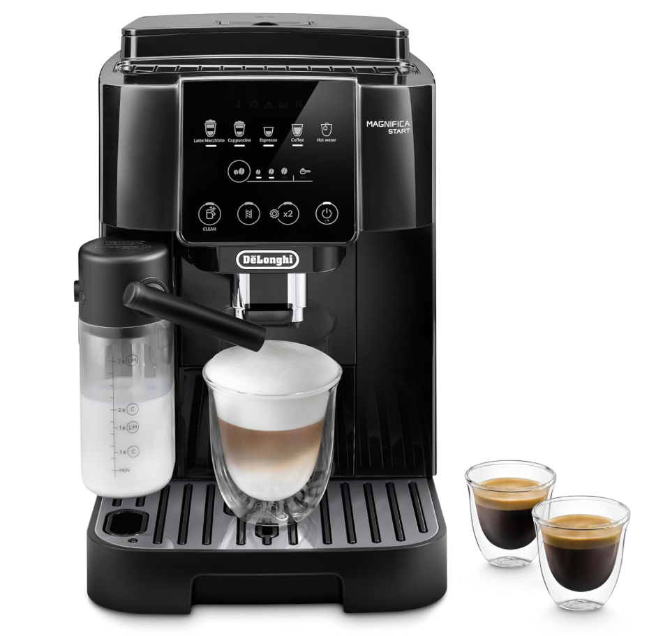 De'Longhi Magnifica Start Automatic Espresso Machine, Milk Frother, Black
