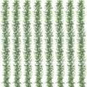 Dolicer 8 Pack Faux Eucalyptus Greenery Garland, 48FT Artificial Eucalyptus Leaves Vine, Fake Hanging Garlands Wedding Backdrop Arch Wall Table Party Decor (Grey Green)
