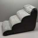 Gardner Pet Dog Stairs for Small Dogs 19.7" H, Curved 4-Step Pet Stairs, Dog Steps for High Bed (18-24 in), Couch with Durable Non-Slip Waterproof Fabric Cover and CertiPUR-US Certified Foam (Grey)