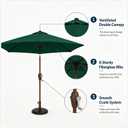 Patio Kingdom 7.5ft Patio Umbrella, Outdoor Table Market Umbrella with Smooth Crank Lift, 6 Windproof Fiberglass Ribs, UPF50+ UV Protection for Deck, Pool, Garden and Backyard, Dark Green
