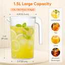 Lifewit Pitcher with Lid, 50 oz Water Jug BAP Free Plastic, Containers Juice, Ice Tea, Drink, Lemonade Pitchers for Fridge, 2 Pack
