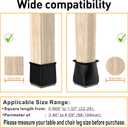 Square Chair Leg Protectors for Hardwood Floors, 24 Pcs Silicone Felt Furniture Leg Cover,.7/8" - 1".Black.