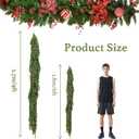 6FT Real Touch Norfolk Pine Green Artificial Christmas Garland Faux Greenery Garland for Holiday Fireplace Mantle Window Indoor Outdoor Decor, Winter Christmas Decorations, 1 Pcs