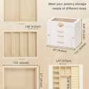 Enthralite Jewelry Box with 3 Drawers : Jewelry Display Organizer for Earrings Necklaces - Gift for Girls Women | White