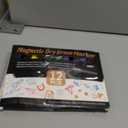 Magnetic Dry Erase Markers Fine: 12 Colors Erasable Whiteboard Markers Fine Point with Eraser Cap, Low Odor White Board Dry Erase Pens Fine Tip for Teachers, Home, Office and School Supplies