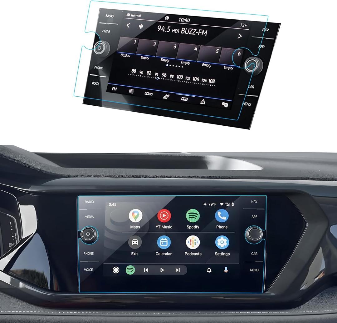 Car Screen Protector for 2024 2025 2023 2022 Volkswagen Taos(SE/SEL) Accessories Navigation Touchscreen Protector Film Tempered Glass HD Clear 8''