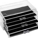 Sea Team Clear Makeup Organizer with Drawers, Acrylic Plastic Cosmetic Display Case, Jewelry Storage Box, Holder for Dresser, Bathroom, Vanity, Countertop (3 Middle Drawers)