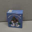 IStatue Resin Snowmen Figurines with Lighted Christmas Tree and Wreath 5'' - Set of 2 Battery Operated - Holiday Decorations Home Decor (Snowman)