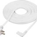 Extra Long 25-Foot Power Cord Compatible with Samsung and LG TV LED Smart Screens and Many Other Compatible Electronics - 90 Degree Right Angled L-Shaped Power Cable (25-Foot, White)