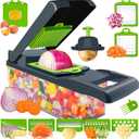 Vegetable Chopper, Multifunctional 14-in-1 Kitchen Veggie Chopper Food Chopper with 8 Blades, Pro Onion Chopper Vegetable Cutter Slicer Dicer with Container for Patato, Salad